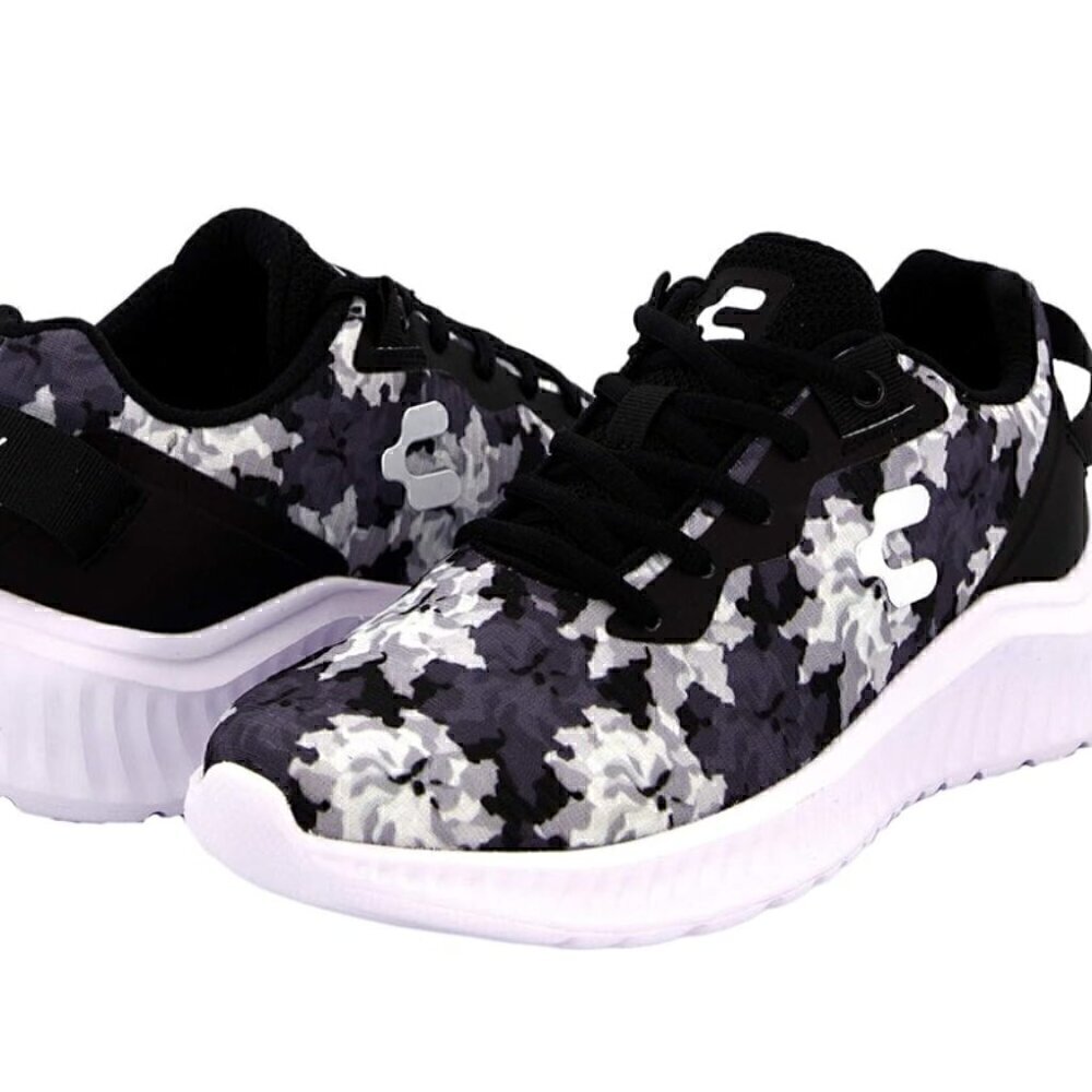 NWOT - New Charly sneakers in black &  white floral camo